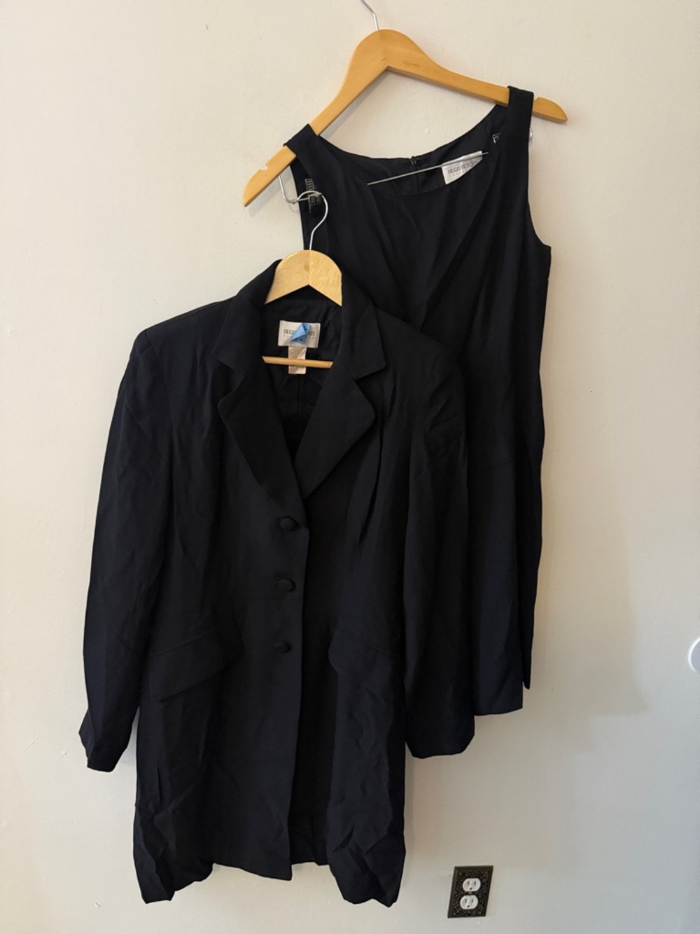 Hugo Buscati Black Blazer trench and dress SET co ord women’s